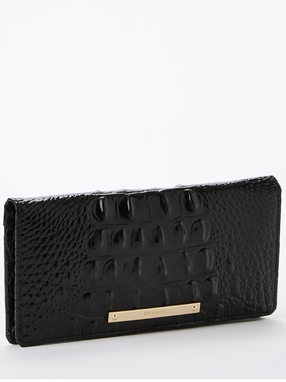 Brahmin Black Croc-Embossed Women’s Wallet